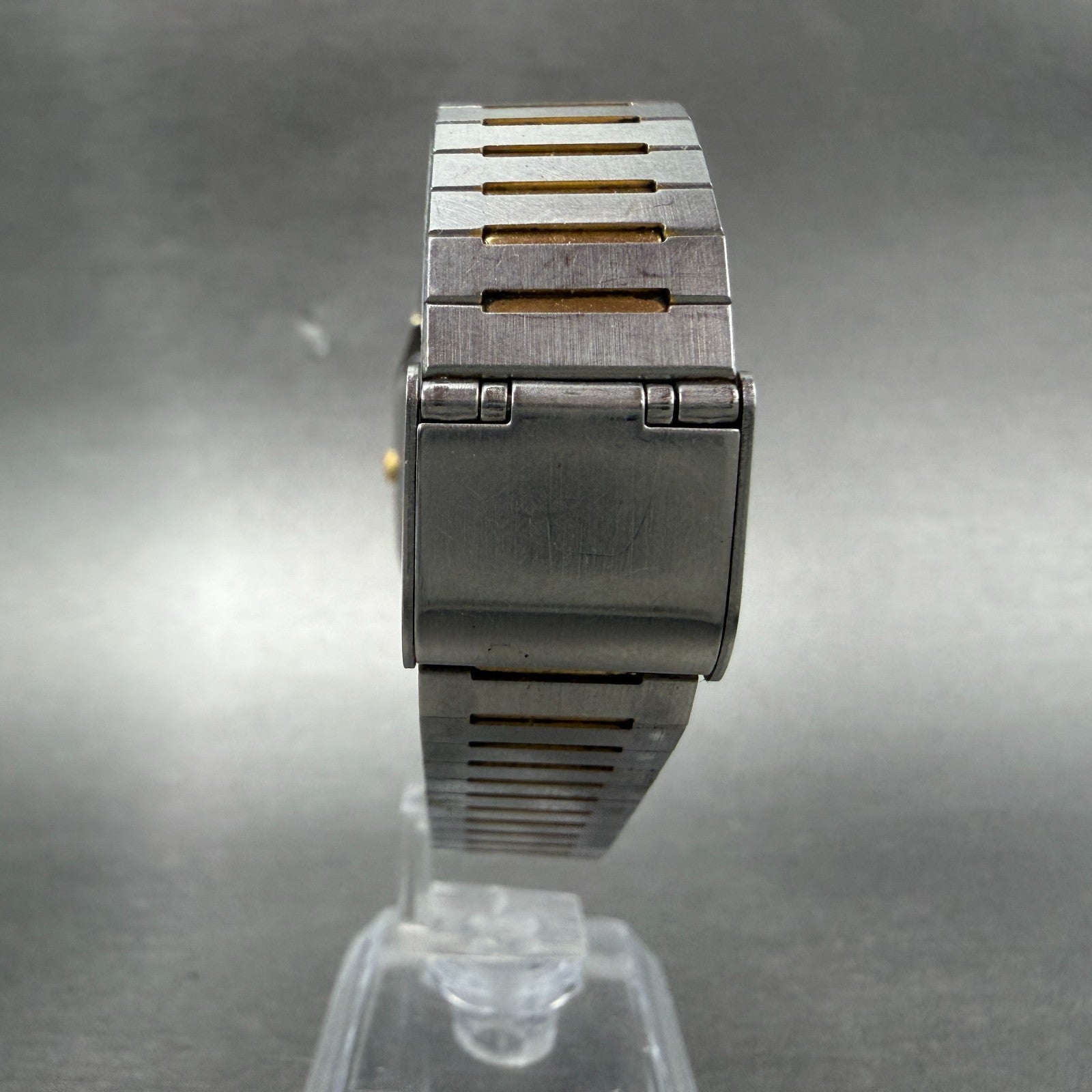 Seiko SX Tank Watch Men 26mm Champagne Dial Two Tone Rectangle 5Y95-5010 New Bat7