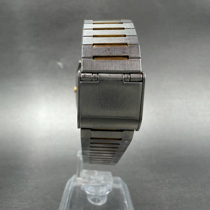 Seiko SX Tank Watch Men 26mm Champagne Dial Two Tone Rectangle 5Y95-5010 New Bat7