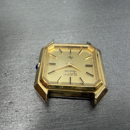 Rado Watch Women 24mm Gold Dial Gold Tone Octagon 717.9589.2 Vintage PARTS5