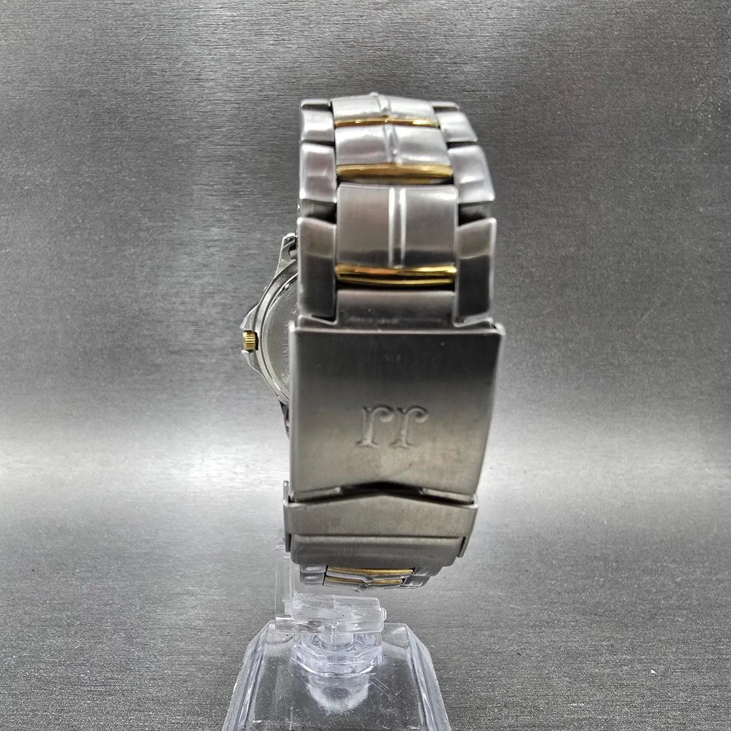 Jules Jurgensen Watch Men 38mm Gray Dial Two Tone Date Round 7635 New Battery7
