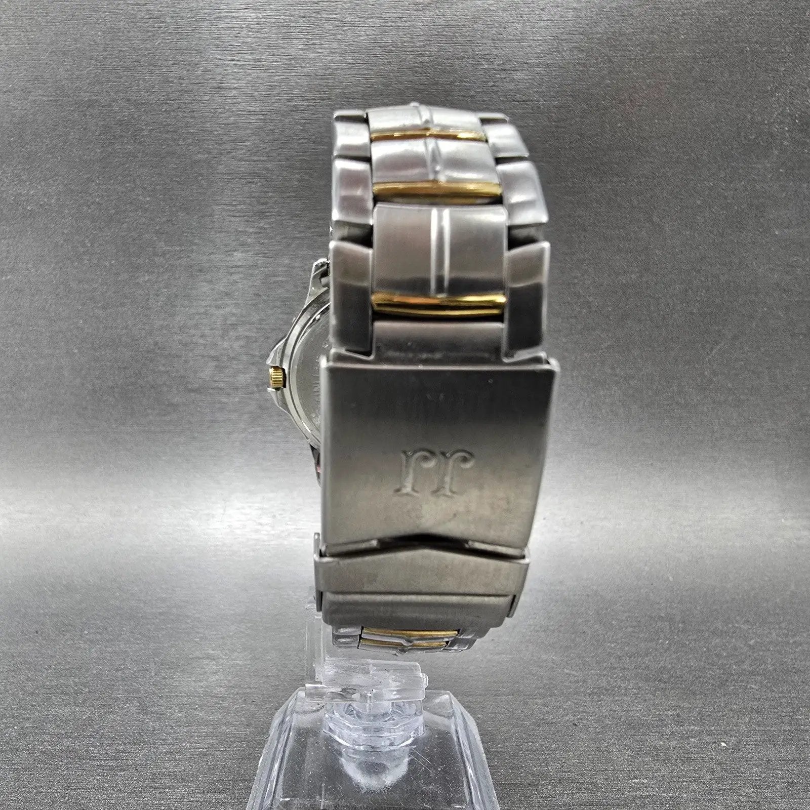 Jules Jurgensen Watch Men 38mm Gray Dial Two Tone Date Round 7635 New Battery7