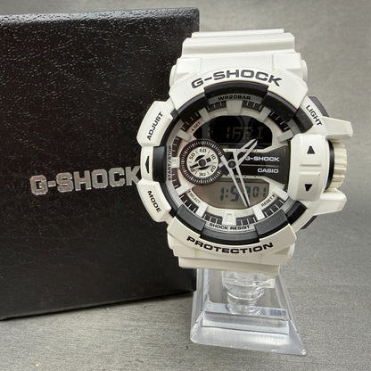 Casio G-Shock GA-400 Watch Men 52mm White Black Alarm Chrono Ana Digi New Batt0