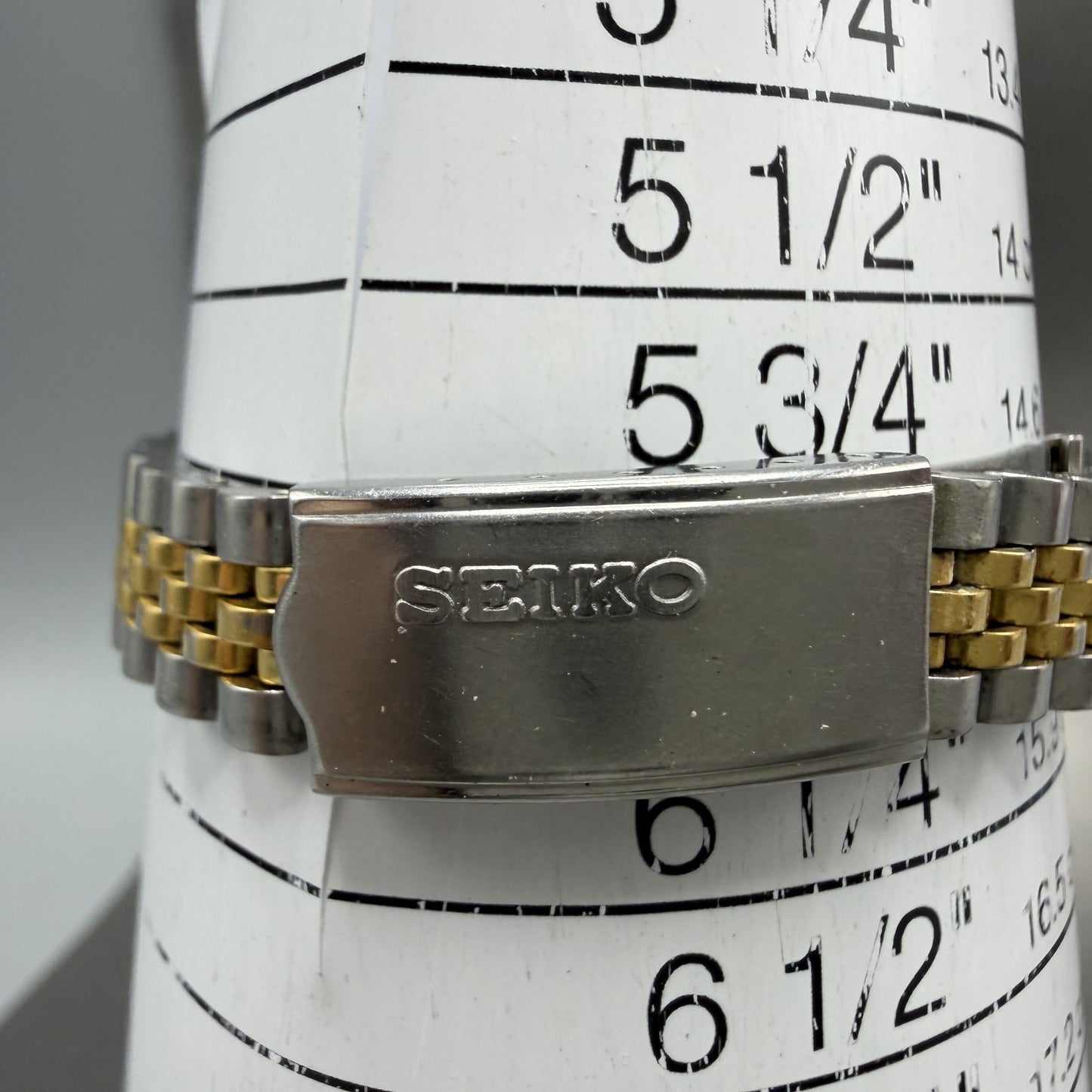 Seiko Watch Women 25mm Blue Dial Two Tone Daydate Round 7n83-0041 New Batt AB5610