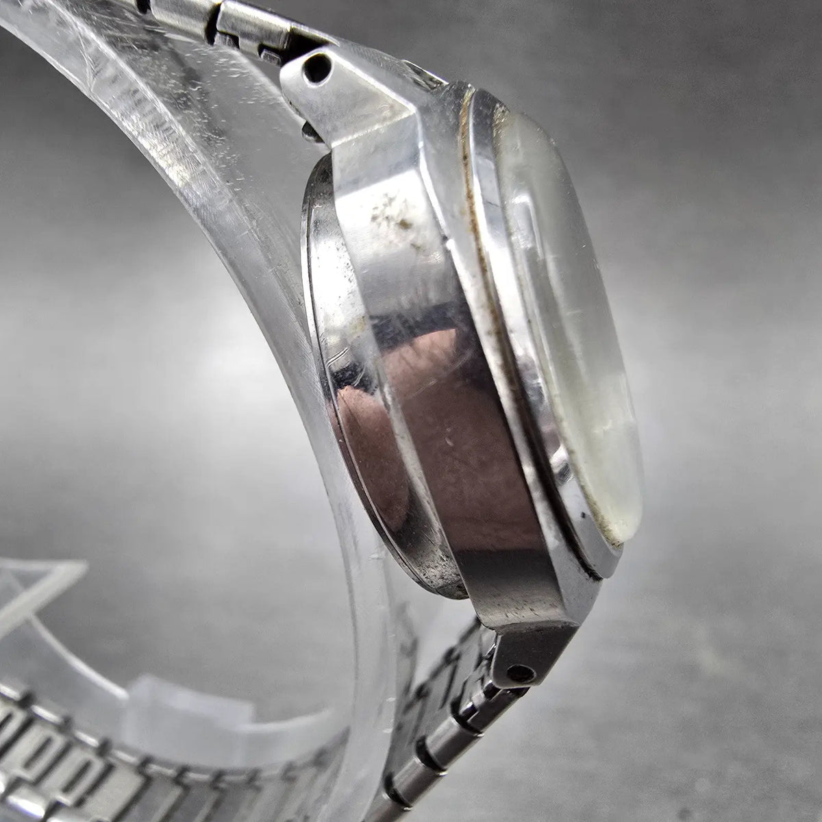 Seiko Automatic Watch Women 23mm White Dial Steel Date 2205-0240 PARTS VTG4