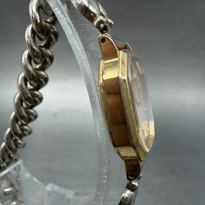 Seiko Watch Women 18mm Champagne Dial Gold Tone Heart 1421-5040 New Battery VTG3