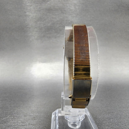 VTG Seiko Watch Women 16mm Gold Dial Gold Tone 2C20-5559 Tonneau New Battery