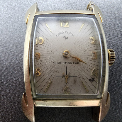 Lord Elgin Watch Men 24mm Cream Dial 14K Gold Filled Cal 713 21 jewwls PARTS2