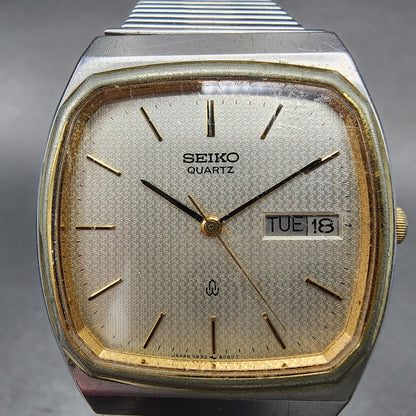 Seiko Watch Men 32mm Champagne Dial Two Tone Daydate 5933-5040 PARTS