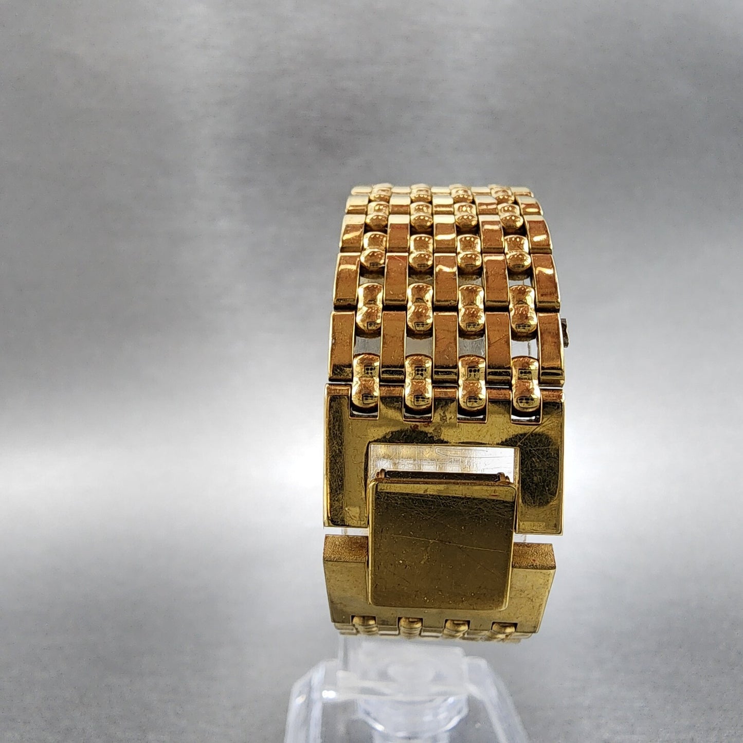Citizen CQ Tank Watch Men 25mm Black Dial Gold Tone Octagon New Battery7