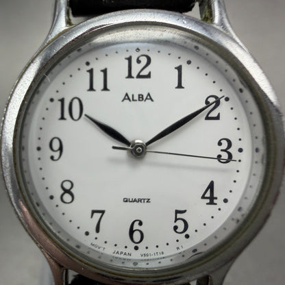 Seiko ALBA Watch Women 27mm White Dial Silver Tone Round V501-6K00 New Battery1