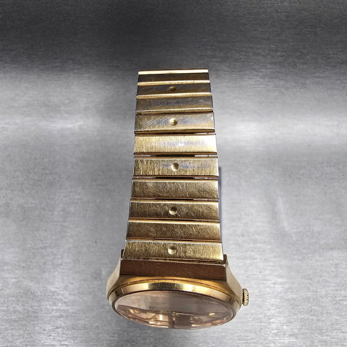 Seiko SQ Watch Men 33mm Gold Dial Gold Daydate Round 6923-7099 New Battery4