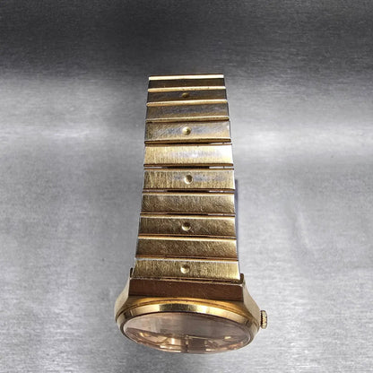 Seiko SQ Watch Men 33mm Gold Dial Gold Daydate Round 6923-7099 New Battery4