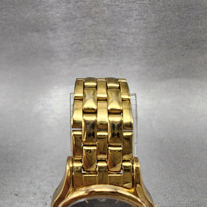 Seiko watch Women 24mm Black Dial Gold Tone Round V4011600 New Battery4