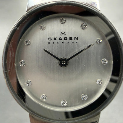 Skagen Watch Women 22mm Silver Dial Silver Tone Round 358XSSLBC New Battery1