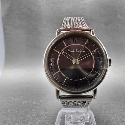 Paul Smith Watch Men 36mm Gray Dial Silver Tone Round 6034-H19519 New Battery5