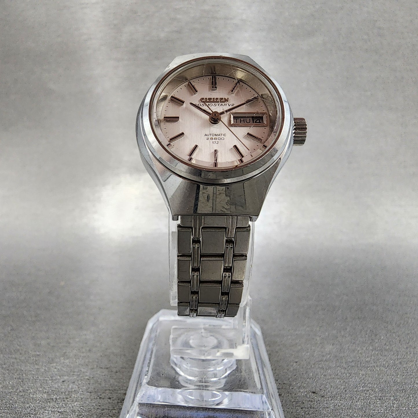 Citizen Cosmostar V2 Watch Women 26mm White Dial Steel Daydate Automatic READ!!!5