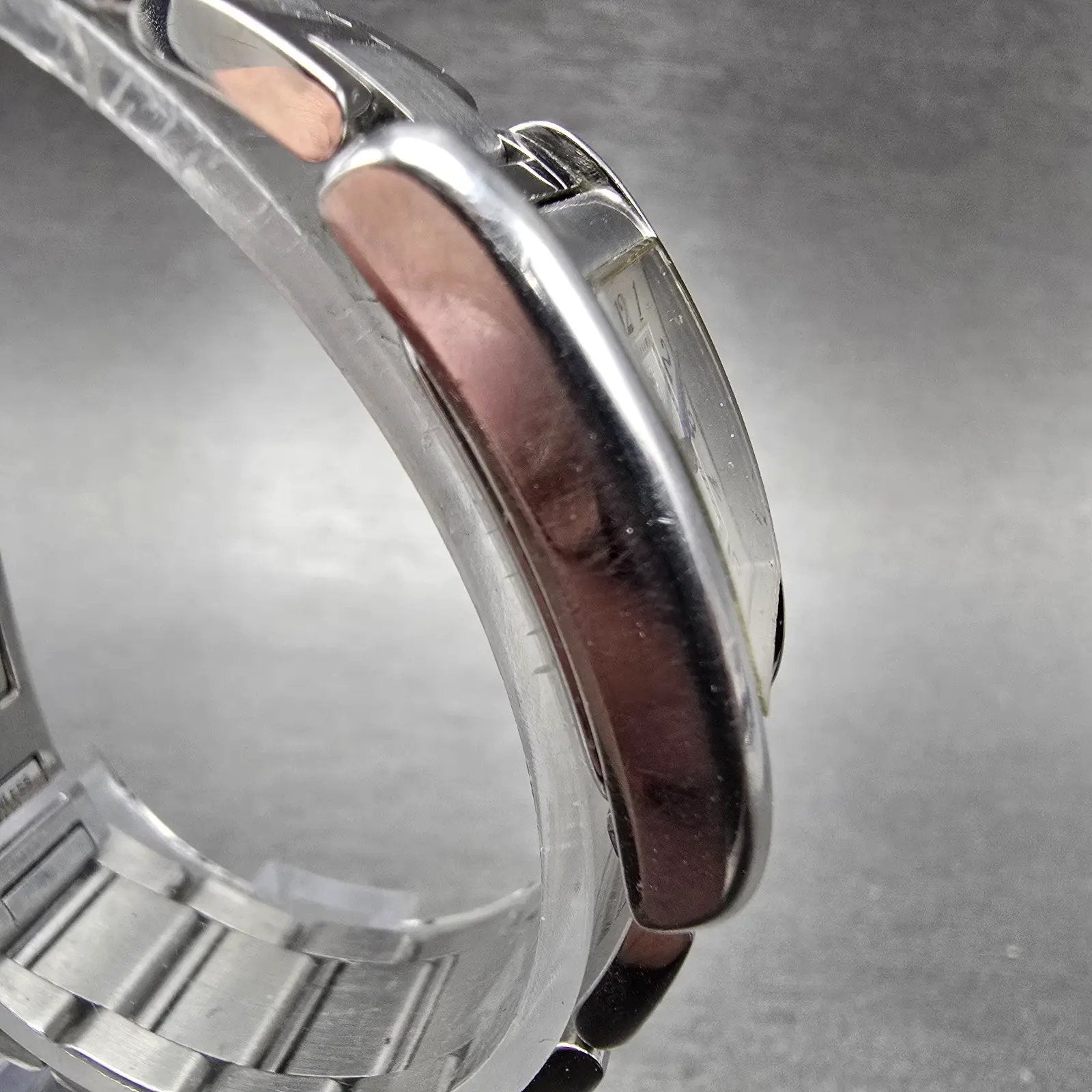 Coach Tank Watch Women 19mm Silver Dial Silver Tone Rectangle W002B New BatteryQ3
