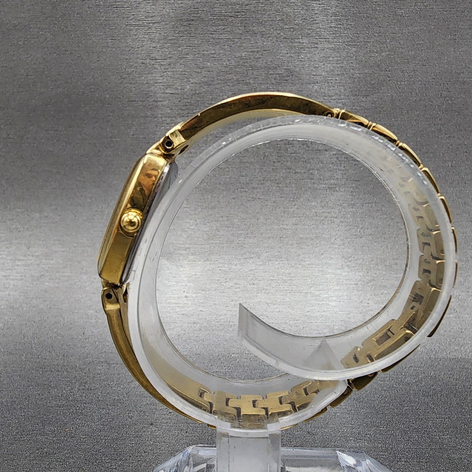 Citizen EcoDrive Watch Women 17mm Cream Dial Gold Tone Rectangle Runs6