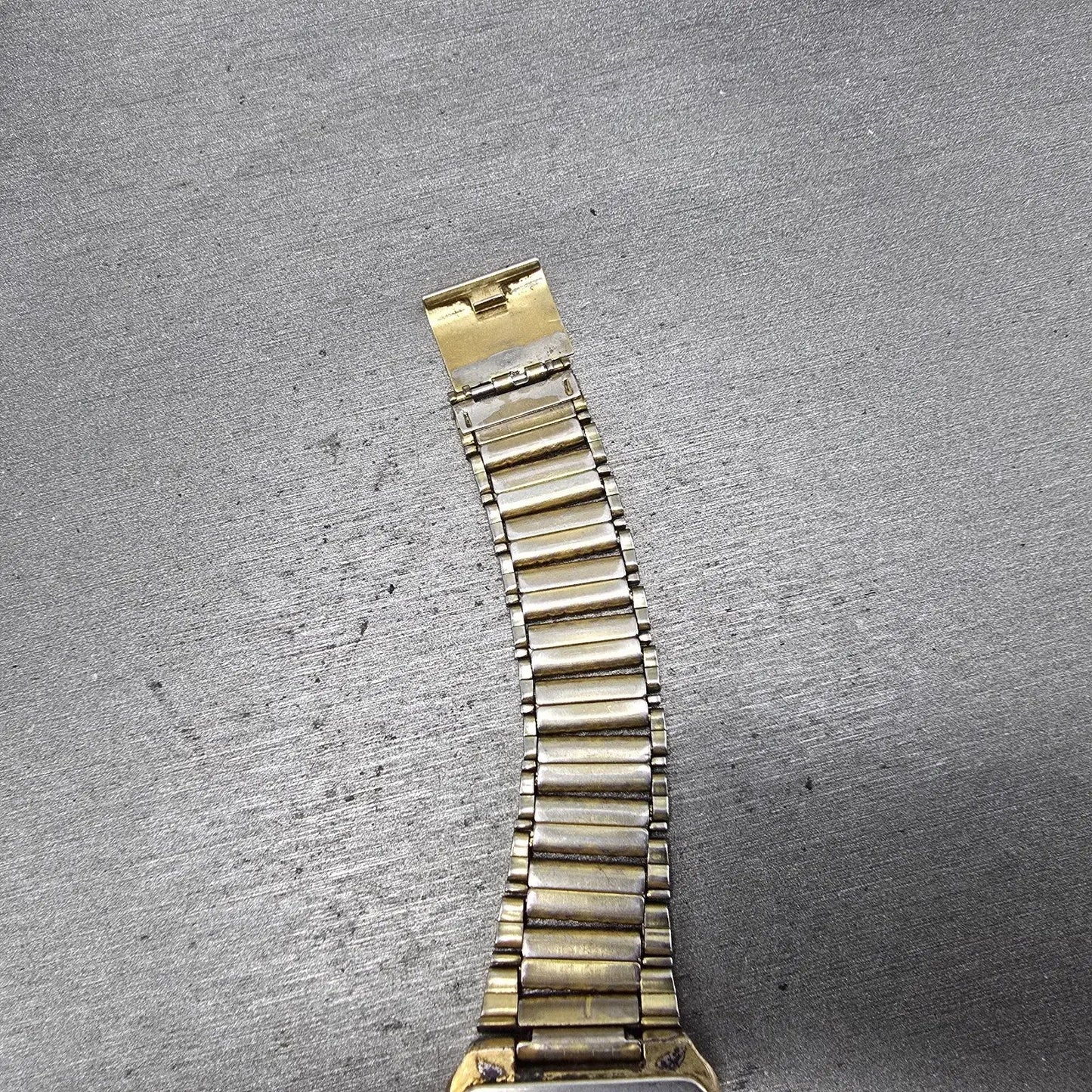 Seiko Tank Watch Men 26mm Gold Dial Gold Tone Rectangle V701-5J00 PARTS16