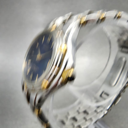 Seiko Watch Women 26mm Blue Dial Two Tone Date Round V7820779 New Battery2