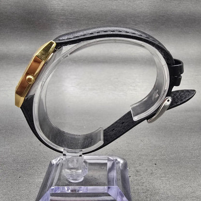 Seiko Tank Watch Men 28mm Gold Dial Gold Tone Date Rectangle 6532-5079 New Batt6