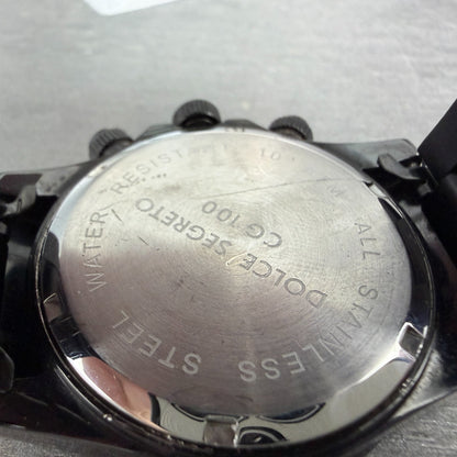 Dolce Segreto Chronograph Watch Men 39mm Black Dial Black Round New Battery9