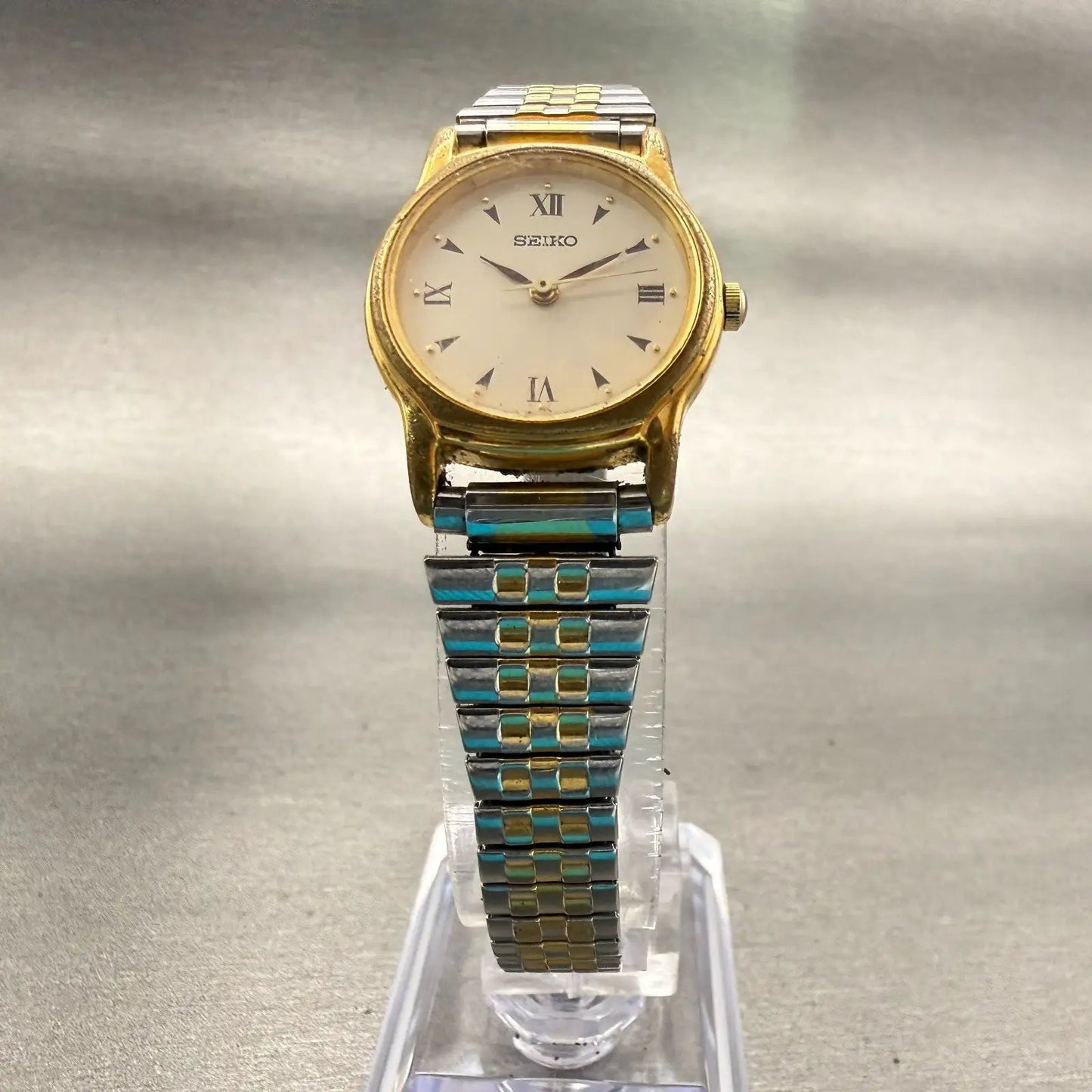 Seiko Watch Women 22mm Cream Dial Gold Tone Round V701-A110 New Battery Vintage5