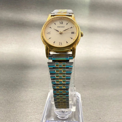Seiko Watch Women 22mm Cream Dial Gold Tone Round V701-A110 New Battery Vintage5