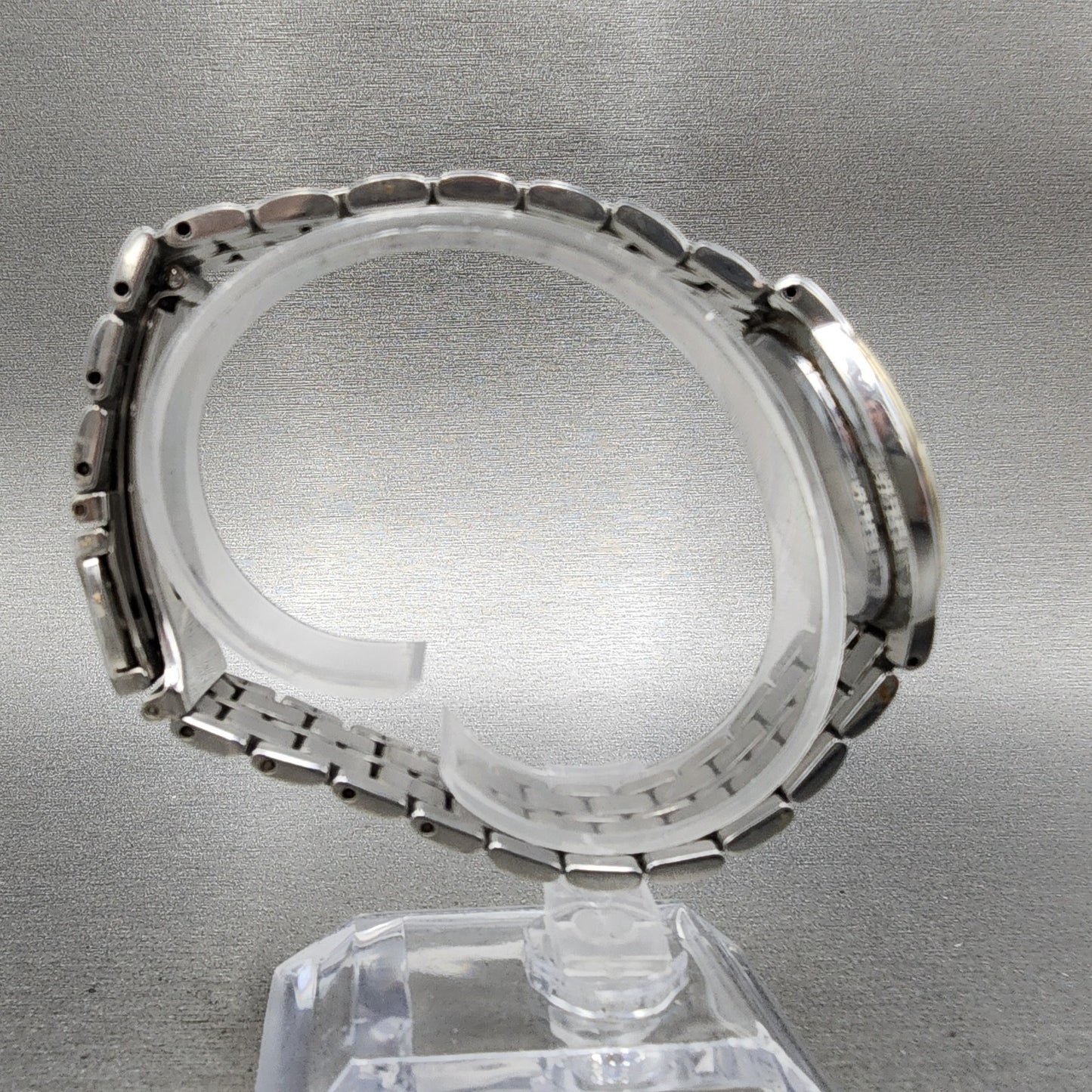 Seiko Watch Men 32mm White Dial Two Tone Round 7n010bc0 New Battery8