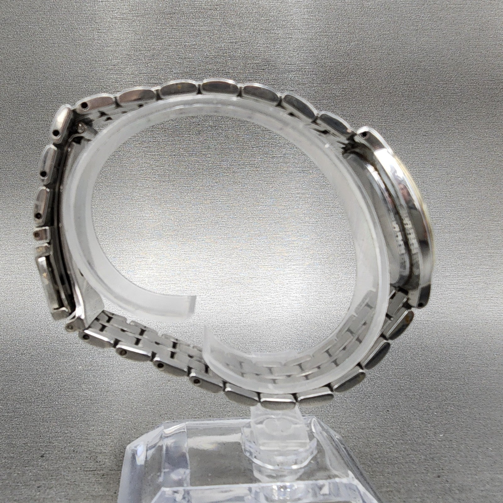 Seiko Watch Men 32mm White Dial Two Tone Round 7n010bc0 New Battery8