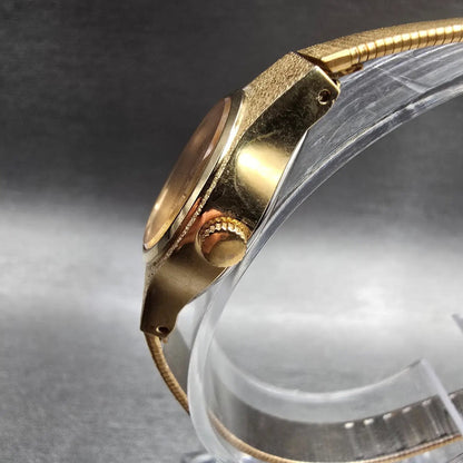 Seiko Watch Women 20mm Gold Dial Gold Tone Round 8Y21-0020 New Battery Vintage 42
