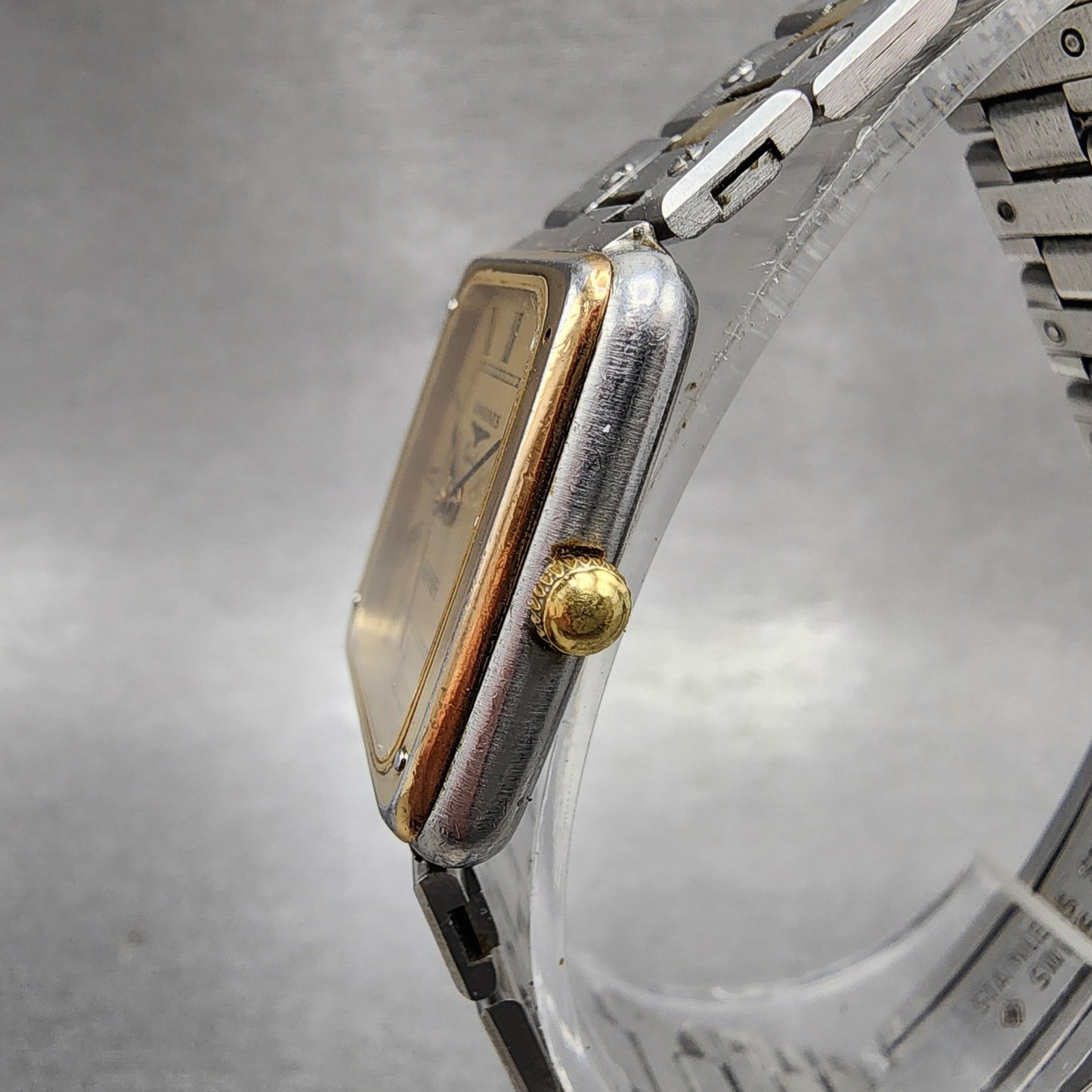 Longines Ferrari Watch Women 25mm Gold Dial Two Tone Date Rectangle New Battery2