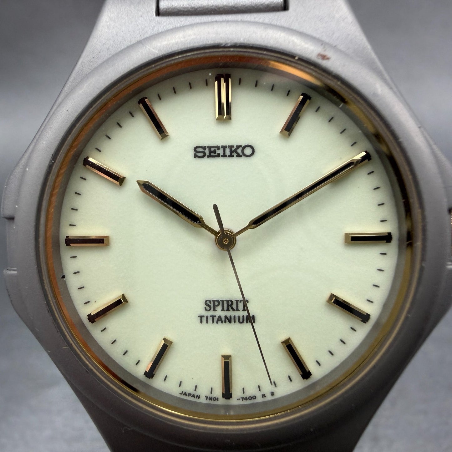 Seiko Spirit Watch Men 35mm Luminous Dial Titanium Round 7N01-7100 New Battery1
