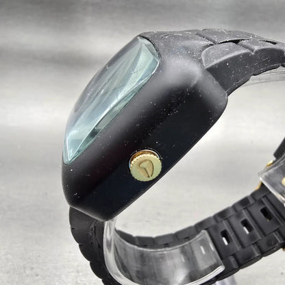Nixon Rubber Player Watch Men 45mm Black Dial Black Tone Rectangle New Batt2