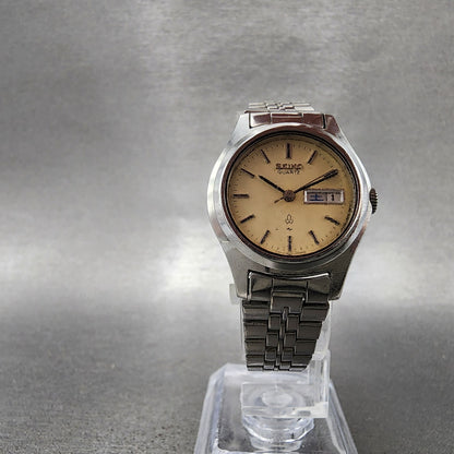 Seiko Watch Women 25mm Cream Dial Silver Tone Daydate 26230170 New Battery5