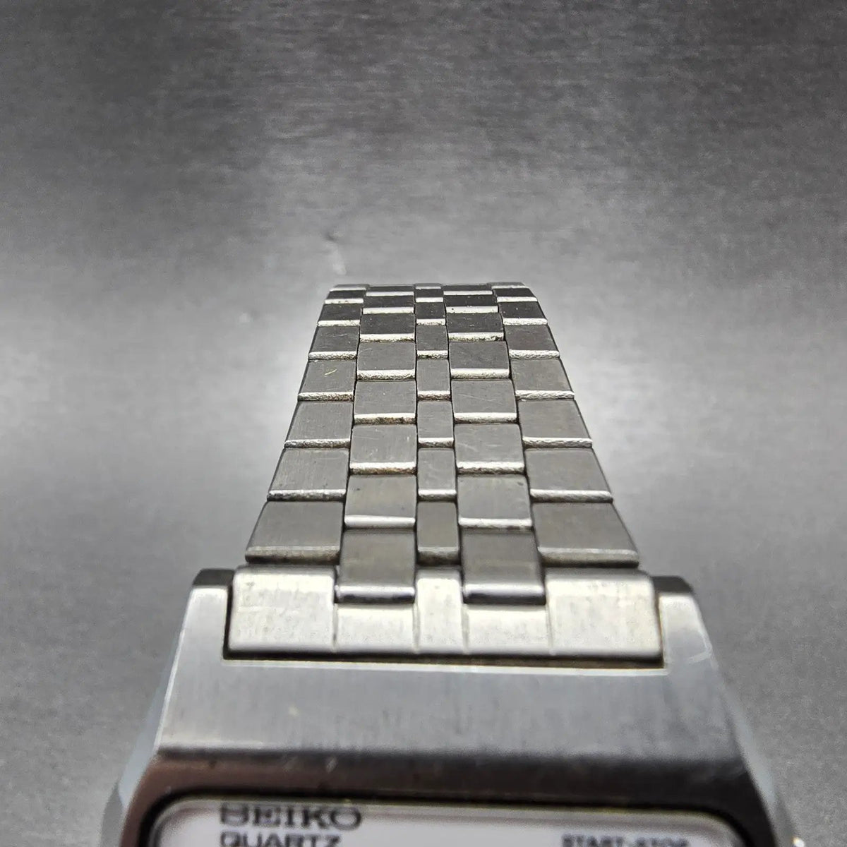 Seiko Watch Men 34mm Digital Silver Chronograph Rectangle A229-5010 PARTS VTG5