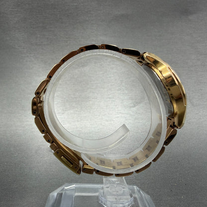 Seiko Lukia Solar Watch Women 27mm White Dial  Rose Gold Date 1B22-0AS0 Runs8