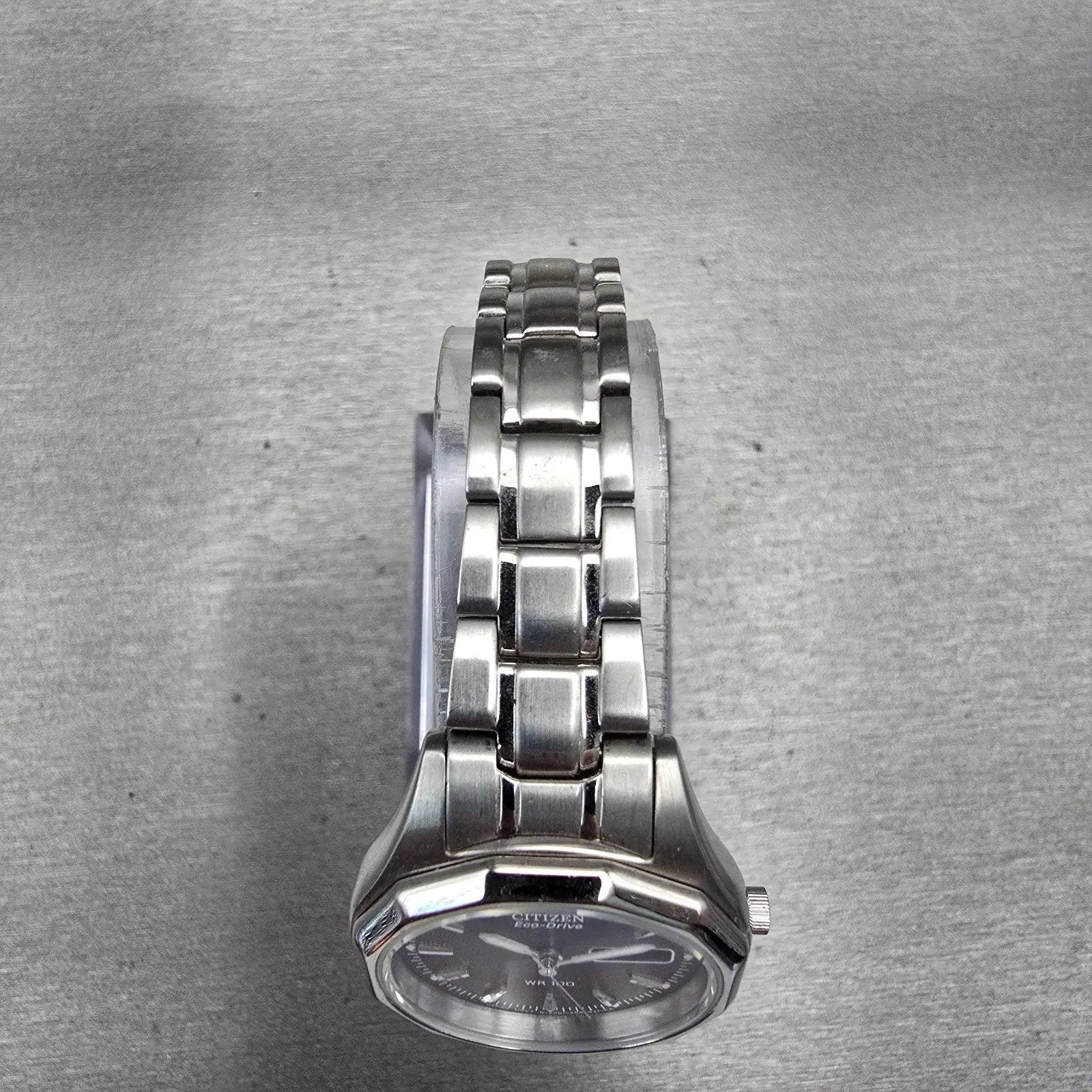 Citizen Eco-Drive Watch Women 26mm Black Dial Silver Daydate E001-S053463 Works4