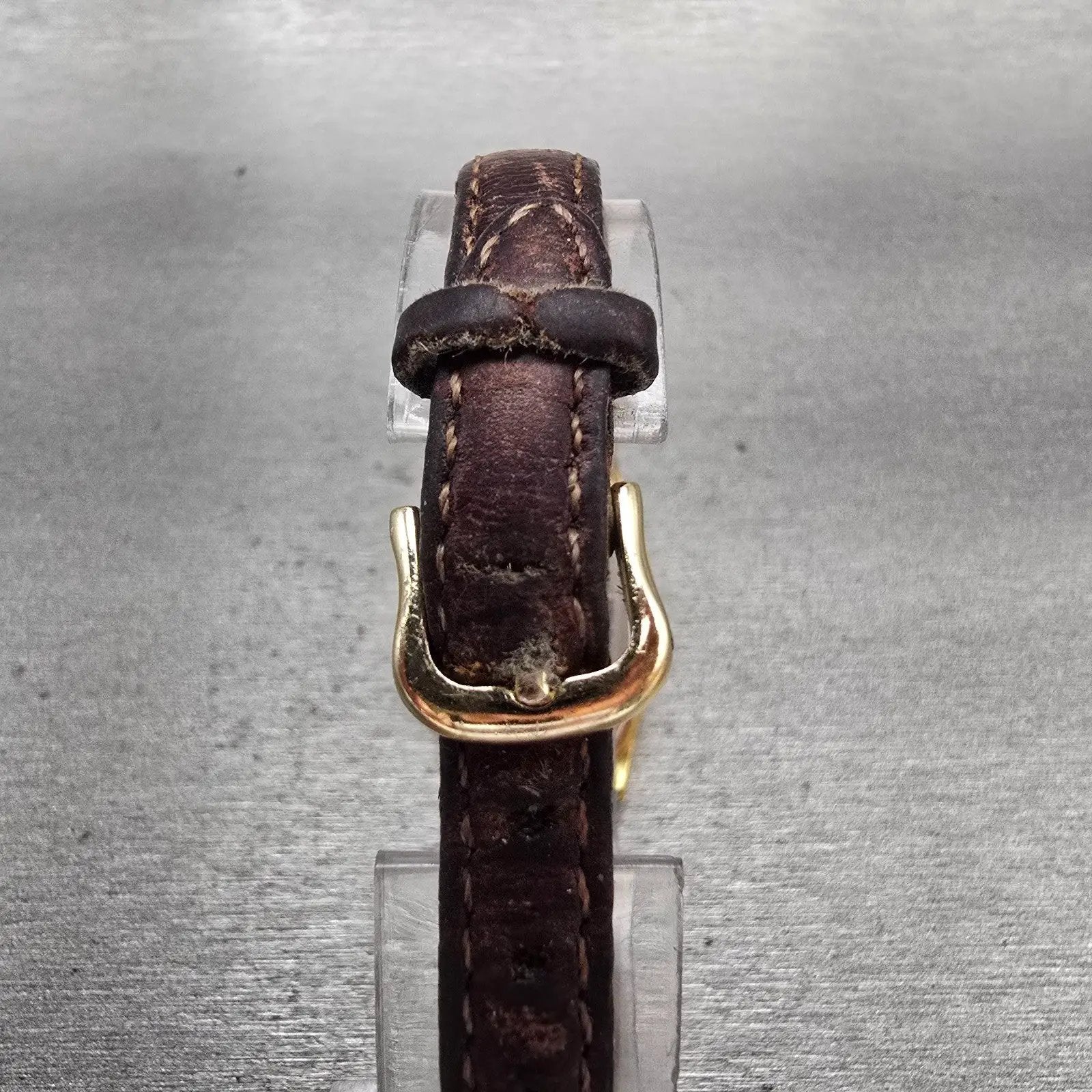 Seiko Watch Women 22mm Gold Dial Gold Tone Rectangle 1N00-6F09 New Battery VTG7