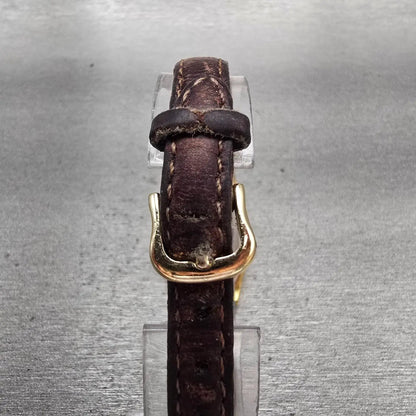 Seiko Watch Women 22mm Gold Dial Gold Tone Rectangle 1N00-6F09 New Battery VTG7