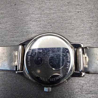 Bulova Watch Women 25mm Black Dial Silver Tone Round 96L18 Bangle New Battery9