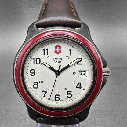 Victorinox Swiss Army Watch Men 39mm White Dial Black Tone Date Round New Batt1