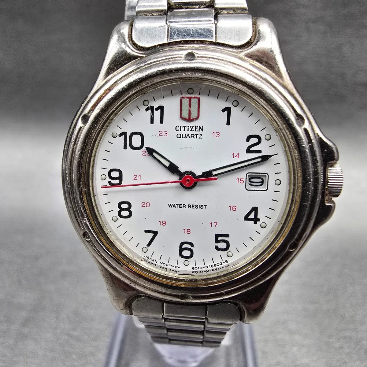 Citizen Watch Women 27mm White Dial Silver Tone Date 6010-S37650 New Battery1