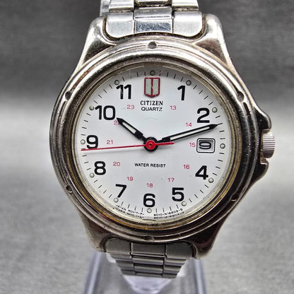 Citizen Watch Women 27mm White Dial Silver Tone Date 6010-S37650 New Battery1