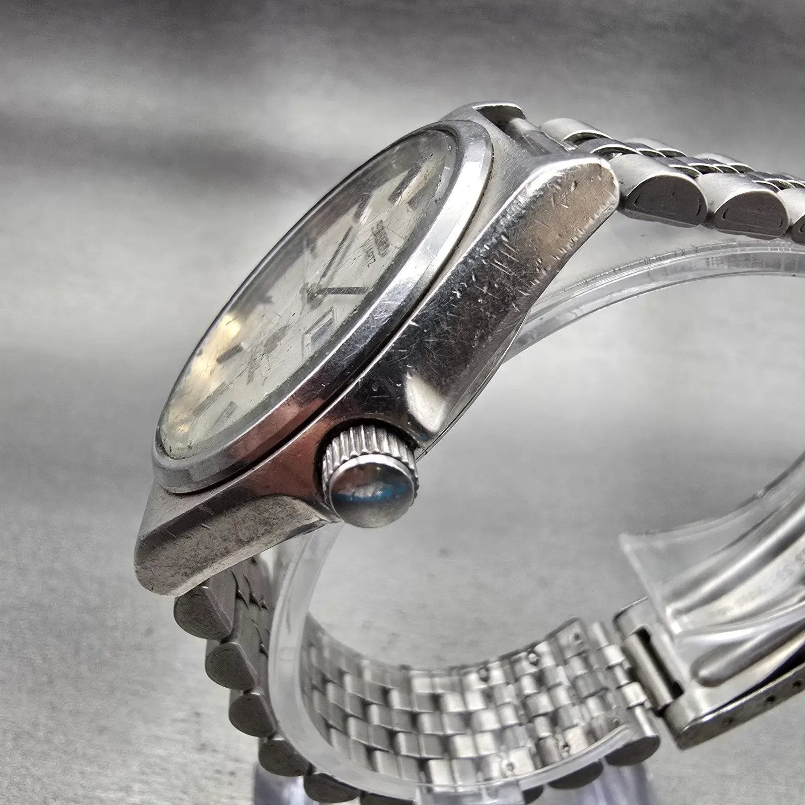 Seiko Silver Wave Watch Men 36mm Silver Dial Daydate Round 3229-8000 New Battery2