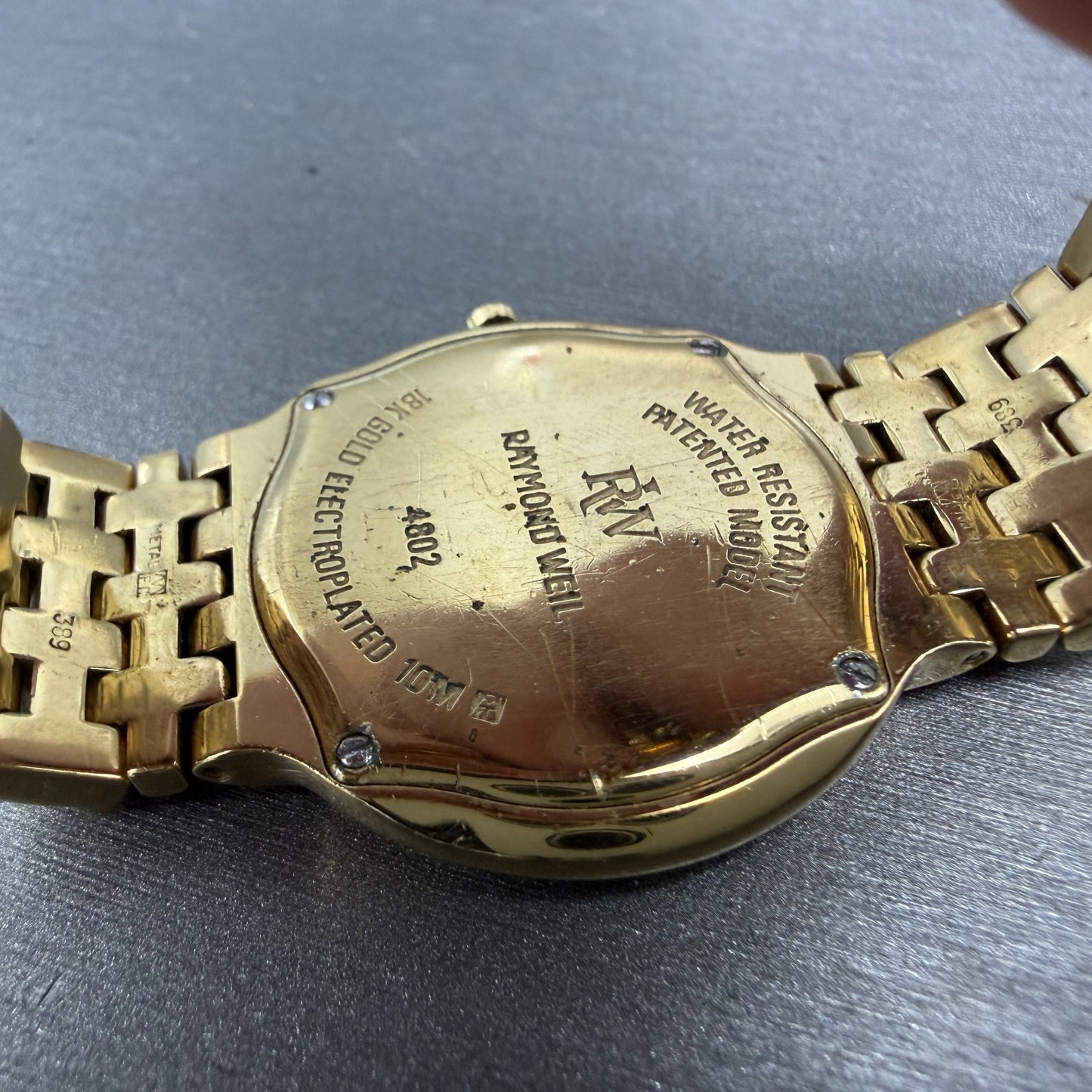 Raymond Weil Fidelio Watch Men 32mm White Dial Gold Plated Date 4802 New Battery9