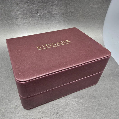 Wittnauer Watch Men 33mm White Dial Gold Tone Round Date Roman Numerals New Batt12