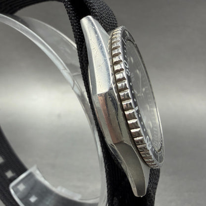 Seiko SilverWave Dive Watch Men 35mm Black Dial Silver Tone 6030-6000 NewBattery4