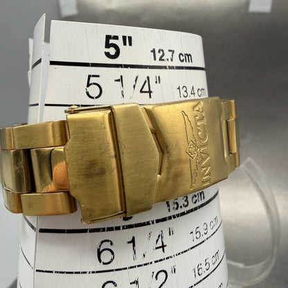 Invicta Grand Diver Watch Women 37mm Red Dial Gold Tone Date Round Automatic10
