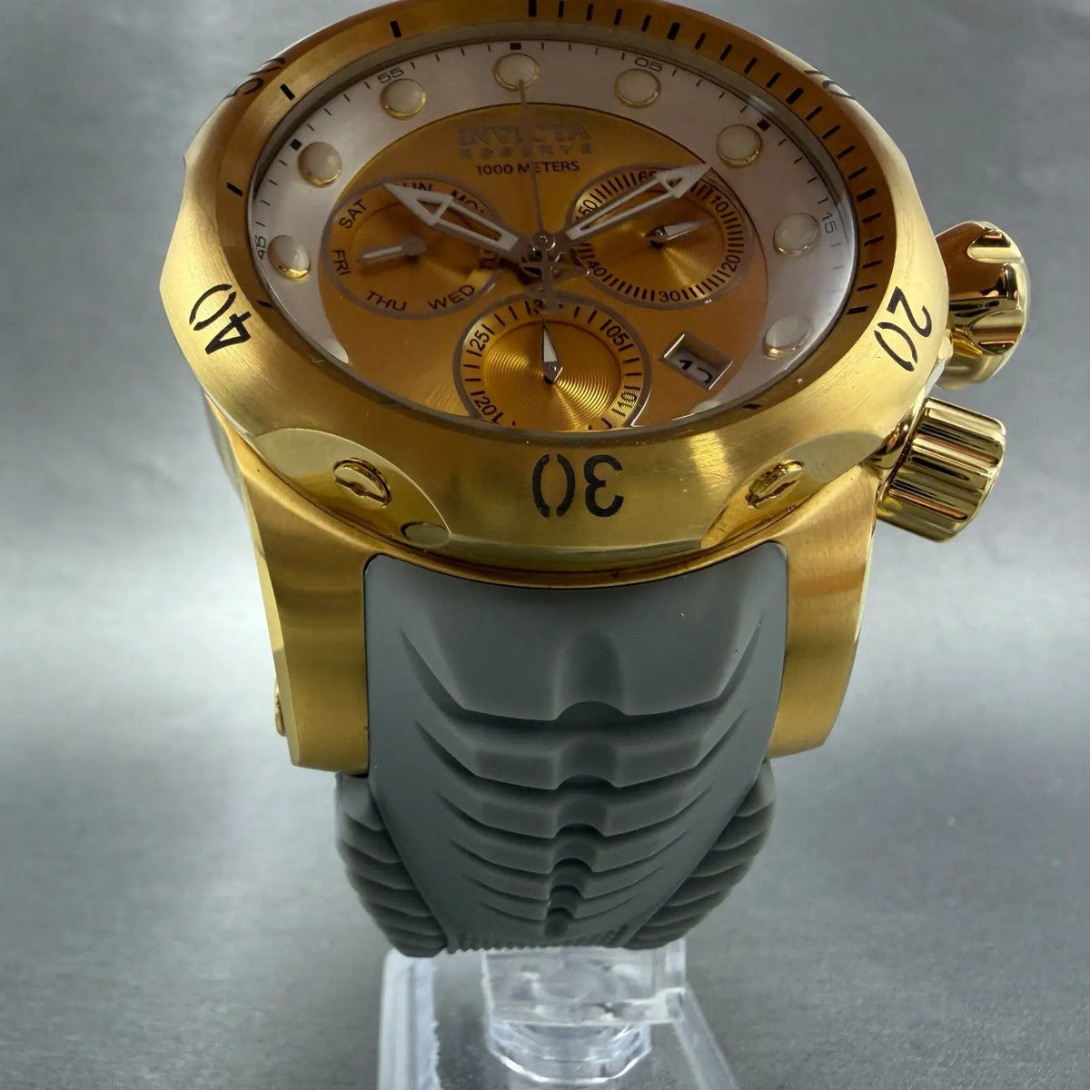 Invicta Venom Chronograph Watch Men 53mm Gold Dial Gold Tone Date 90148 New Batt5